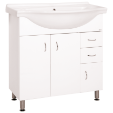 Fürdőszobaszekrény mosdóval Keramia Pro 80x85x50 cm fehér lesk PRO80DV fürdőszoba bútor