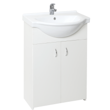  Fürdőszobaszekrény mosdóval Multi Simple 55,5x85x42,4 cm fehér mat SIMPLE55WH fürdőszoba bútor