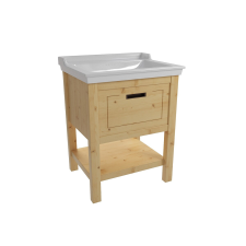  Fürdőszobaszekrény mosdóval Naturel Country 65x85x53 cm natúr COUNTRY65ZNA fürdőszoba bútor