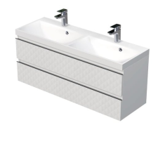 Fürdőszobaszekrény mosdóval SAT Cube Way 120x47,5x40 cm fehér matt CUBE3D1202ZB fürdőszoba bútor