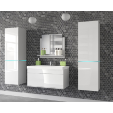 Furnitech Venezia Alius A31 fürdőszobabútor szett + mosdókagyló + szifon (magasfényű fehér) fürdőszoba bútor