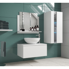 Furnitech Venezia Alius A34 fürdőszobabútor szett + mosdókagyló + szifon (matt fehér) fürdőszoba bútor