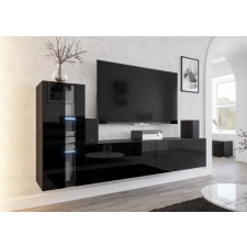 Furnitech Venezia Concept C45 nappali faliszekrény sor - 219 x 91 cm (magasfényű fekete) bútor