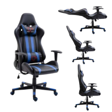 Furniture 4 Gamers Dark Gamer szék nyak- és derékpárnával - kék-fekete forgószék