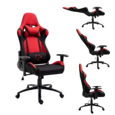 Furniture 4 Gamers Dark Gamer szék nyak- és derékpárnával - piros-fekete forgószék