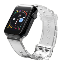 FUSION Light Apple Watch 2/3/4/5/6/SE/7 Szilikon szíj 38/40/41mm - Fekete (FULAP40MMBK) okosóra kellék