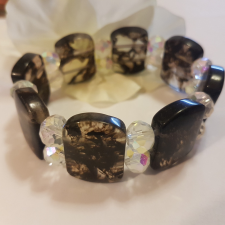  Füstkvarc és kristály karkötő karkötő