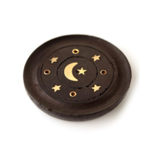  Füstölő tartó mangó fából - Hold és csillagok füstölőtartó