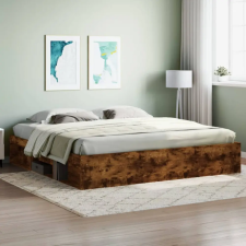  füstös tölgy színű ágykeret 200 x 200 cm ágy és ágykellék