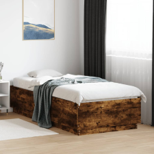 füstös tölgy színű szerelt fa ágykeret 90 x 200 cm ágy és ágykellék