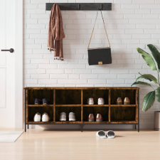  füstös tölgy színű szerelt fa cipősszekrény 131 x 35 x 50 cm bútor