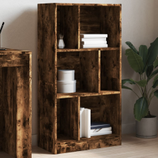  füstös tölgy színű szerelt fa könyvszekrény 57x28,5x107,5 cm bútor