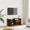  füstös tölgy színű szerelt fa TV-szekrény 80 x 35 x 40 cm