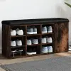  Füstös tölgyszínű szerelt fa cipőpad 102 x 32 x 50 cm