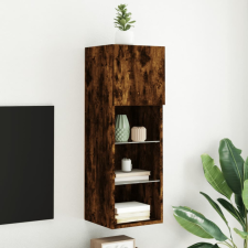 füstös tölgyszínű TV-szekrény LED-világítással 30,5x30x90 cm bútor