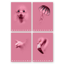 Füzet Pigna Monocromo Pink A/4 tűzött 38 lapos kockás füzet