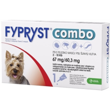 Fypryst Combo spot on kutyáknak (3 pipetta; 3 x 67 mg; 2-10 kg-os kutyáknak) élősködő elleni készítmény kutyáknak