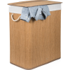 G21 bambusz szennyeskosár,105 l kapacitású, fehér betéttel, elválasztó elemekkel (63555163)