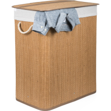 G21 bambusz szennyeskosár,105 l kapacitású, fehér betéttel, elválasztó elemekkel (63555163) bútor