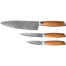 G21 Gourmet Damascus Small Box Késkészlet, zebrafa markolat, 3 db kés és bárd