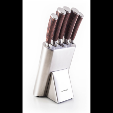 G21 Gourmet Steely 5 részes késkészlet + rozsdamentes acél állvány (NB-P2125) kés és bárd