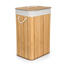G21 Kôš na bielizeň 72 l, bambusový s bielym košom bútor