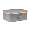 G21 Tárolódoboz 40 x 30 x 15 cm, bambusz, fedéllel, szürke