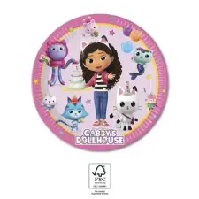  Gabi babaháza Friends papírtányér 8 db-os 20 cm FSC party kellék