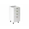 Gala-Meble Linea White D40S4 alsó konyhaszekrény, fehér / arany