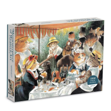 galison macskás evezős reggeli kirakó 1000 darabos puzzle, kirakós