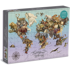 Galison Puzzle Veszélyeztetett fajok térképe 1500 db puzzle, kirakós