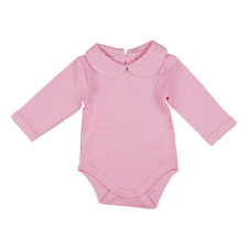 Galléros hosszú ujjú baba body rózsaszín kombidressz, body