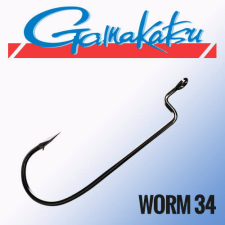 Gamakatsu WORM 34 HOOKS BLACK # 2 horog