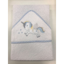 Gamberritos kapucnis fürdőlepedő 100 x 100 cm - unikornis fehér-kék lakástextília