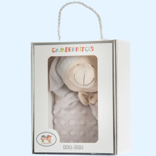 Gamberritos szundikendő - plüss buborékos anyagú maci szürke 10702 bébiplüss