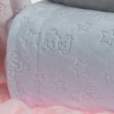 Gamberritos takaró plüss 80x110cm maci és csillag kék 10878 babaágynemű, babapléd