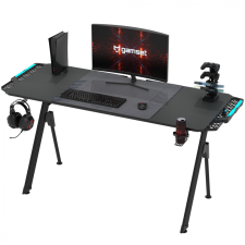 Gamer asztal LED világítással karbonszálas bevonat 156cm GAMSET FALCON 1.4 íróasztal