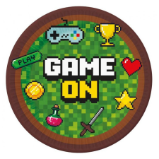 Gamer Játék Game On papírtányér 6 db-os 23 cm party kellék