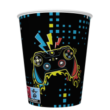 Gamer Play Pad papír pohár 8 db-os 250 ml party kellék