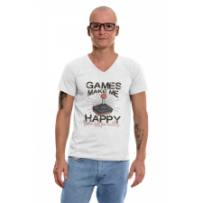 Games make me happy - Férfi V Nyakú Póló férfi póló