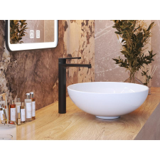 Gamma Axel magasított mosdó csaptelep fekete, beépíthető csaptelep