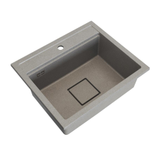 Gamma QUADRO 5850 gránit mosogató automata dugóemelő, szifonnal, bézs, beépíthető mosogatótálca