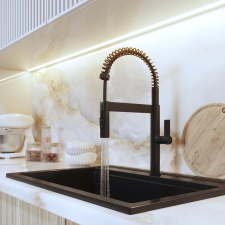 Gamma Spirál new konyhai csaptelep fekete, beépíthető csaptelep