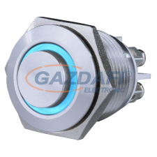 GAO 0083076302 Csengő nyomógomb beépíthető, fém, kék LED fénnyel csengő