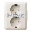 GAO 0302H "Wave" süllyesztett kettes dugaszolóaljzat, kerettel