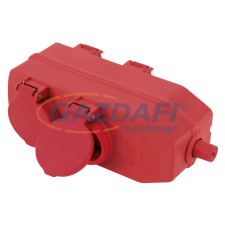 GAO 0512155555 Földelt lengő csatlakozóaljzat, 4-es, IP44, piros villanyszerelés