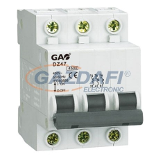GAO 5919H Kismegszakító 3P 16A C, 4,5kA, fehér villanyszerelés