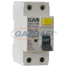GAO 5931H Fi relé 2P 25A 30mA, fehér villanyszerelés