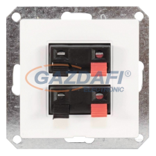 GAO 8738H OPAL süllyesztett dupla hangszóró aljzat keret nélkül, fehér villanyszerelés