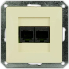 GAO 8748H OPAL süllyesztett dupla LAN/telefon aljzat RJ-45 keret nélkül, bézs villanyszerelés